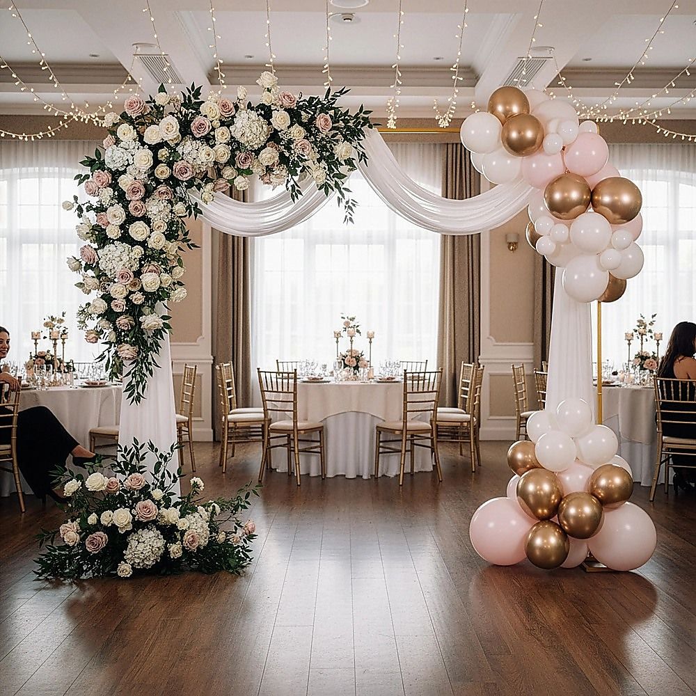 3m Wedding Arch Backdrop Stand – Square Metal Frame for Balloons & Flowers