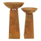 Set 2 Nested Rust Tree of Life Firebowls 83cm