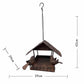 Rust Hanging Birdhouse w 2 Birds 42cm