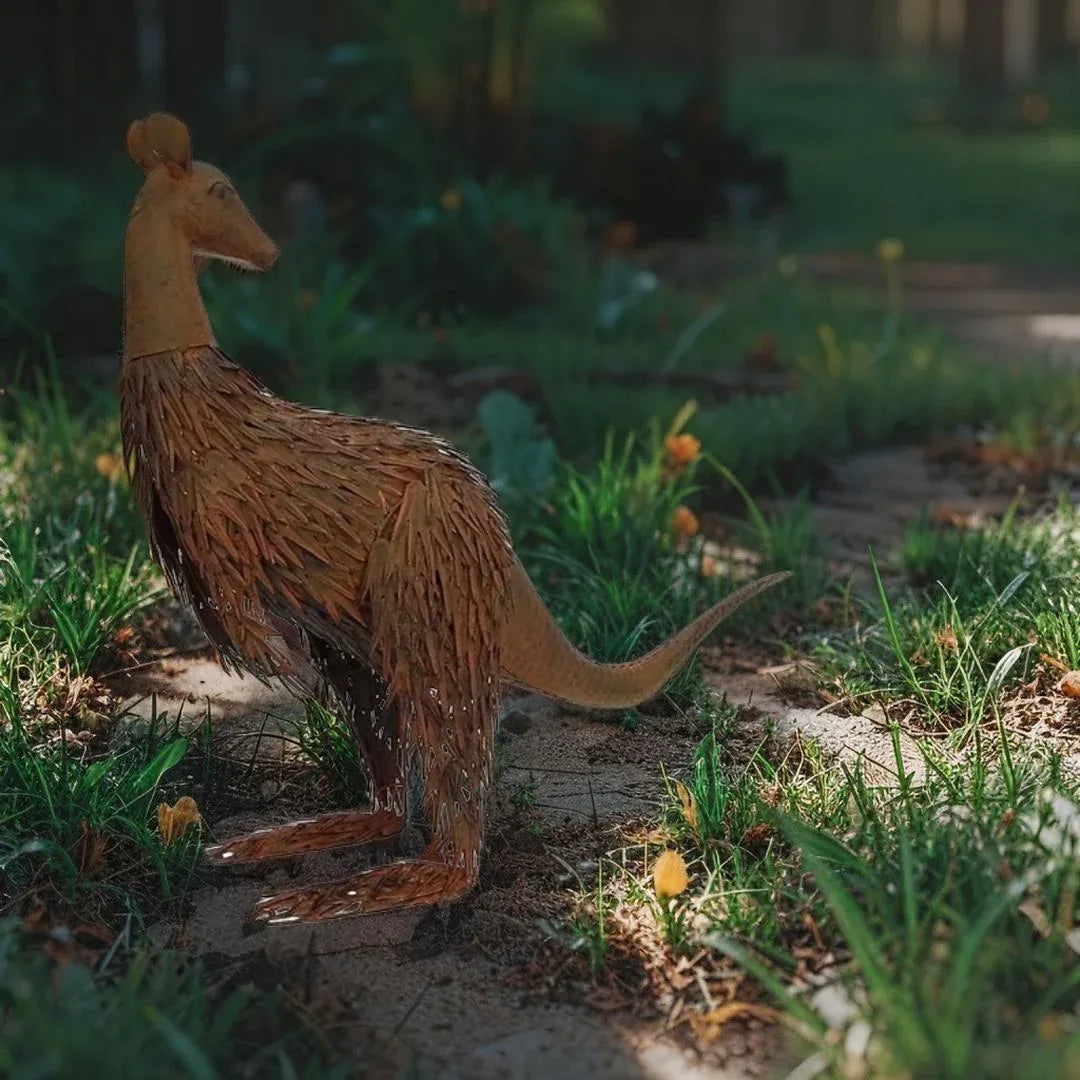 Large Rust Kangaroo Looking Back 58cm