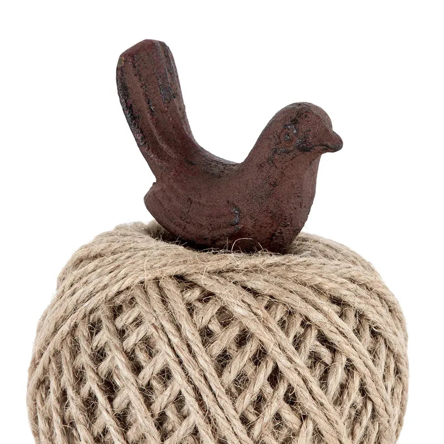 Rust Metal 'Ball of String' w Bird 8cm