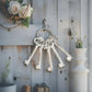 Five Antique White Keys on Ring 23cm