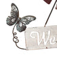 Hanging Welcome Windmill w Bell + Butterflies 88cm
