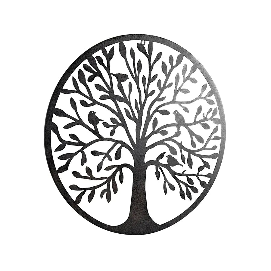 Laser Cut Round Tree Of Life w Birds Wall Art 60cm