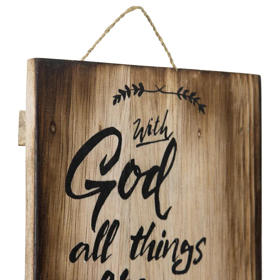 Handcrafted 'All Things Possible' Wall Art 15x3cm