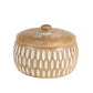 Handcrafted Round Squat Box w Carving 15cm