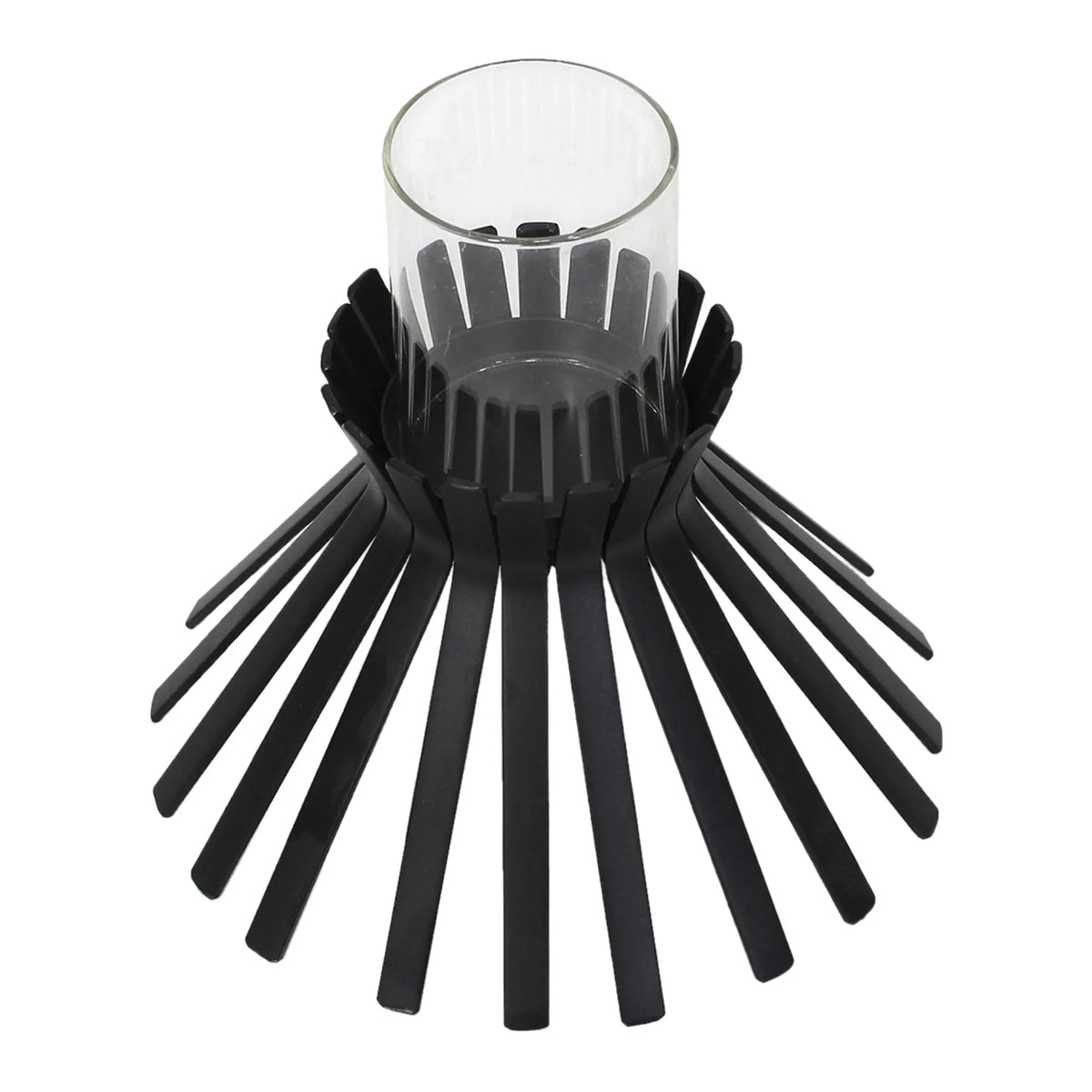 Eclipse Slatted Pillar Candleholder 23x21cm
