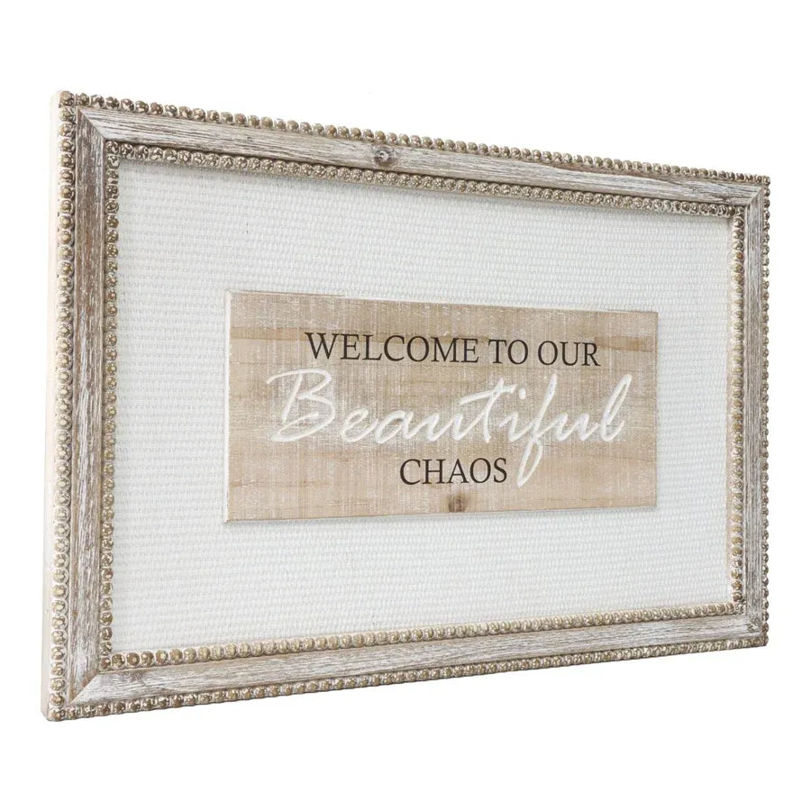 Natural w White Mix Beautiful Chaos Wall Art 60cm