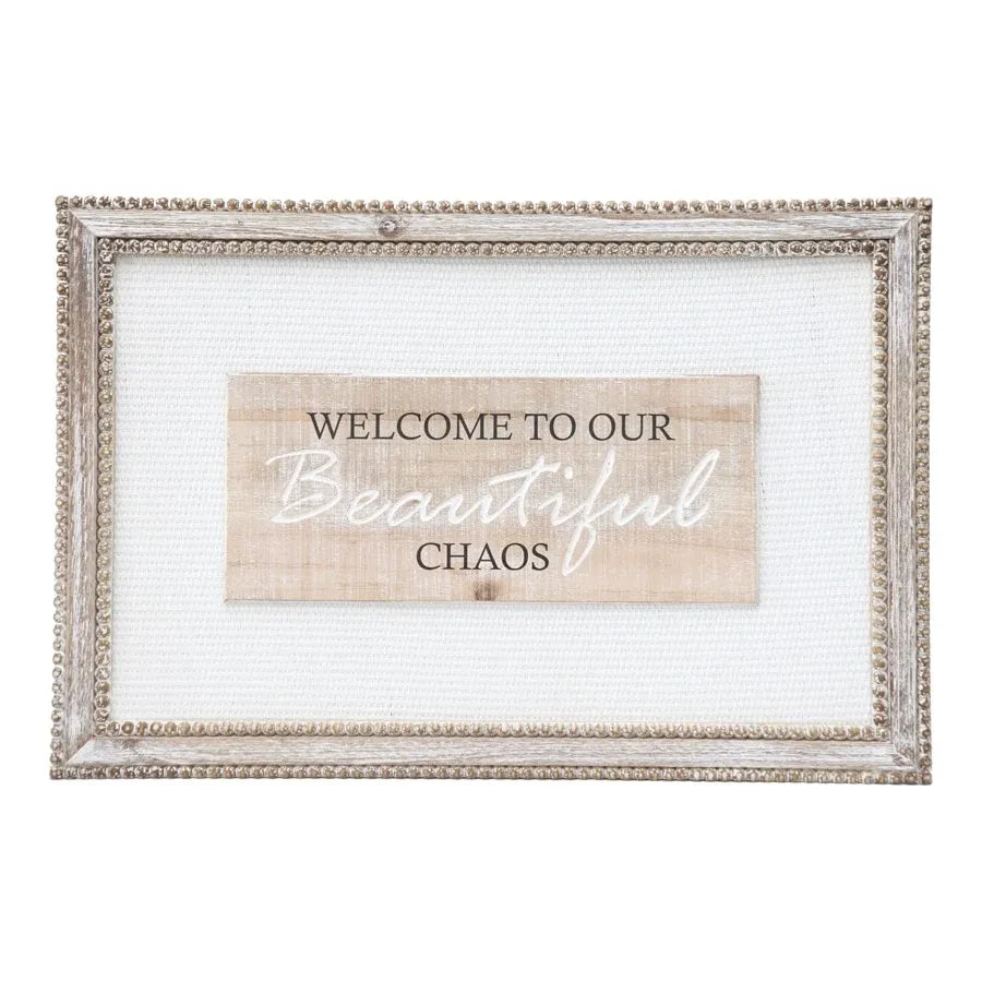 Natural w White Mix Beautiful Chaos Wall Art 60cm