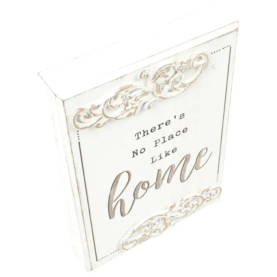 Wood-carved 'No Place Like Home' Wall Art 20x27cm