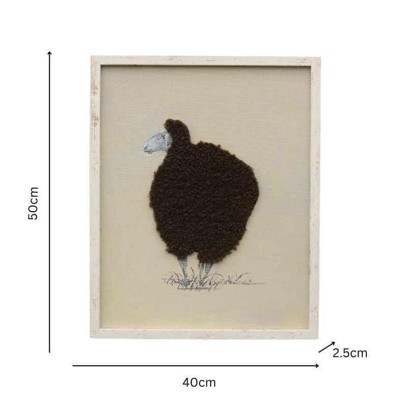 Cuddly Sheep Hand-Made Framed Canvas Wall Art 40x50cm