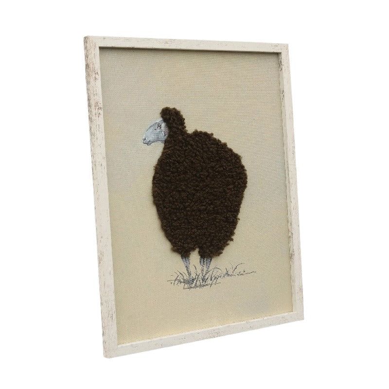 Cuddly Sheep Hand-Made Framed Canvas Wall Art 40x50cm