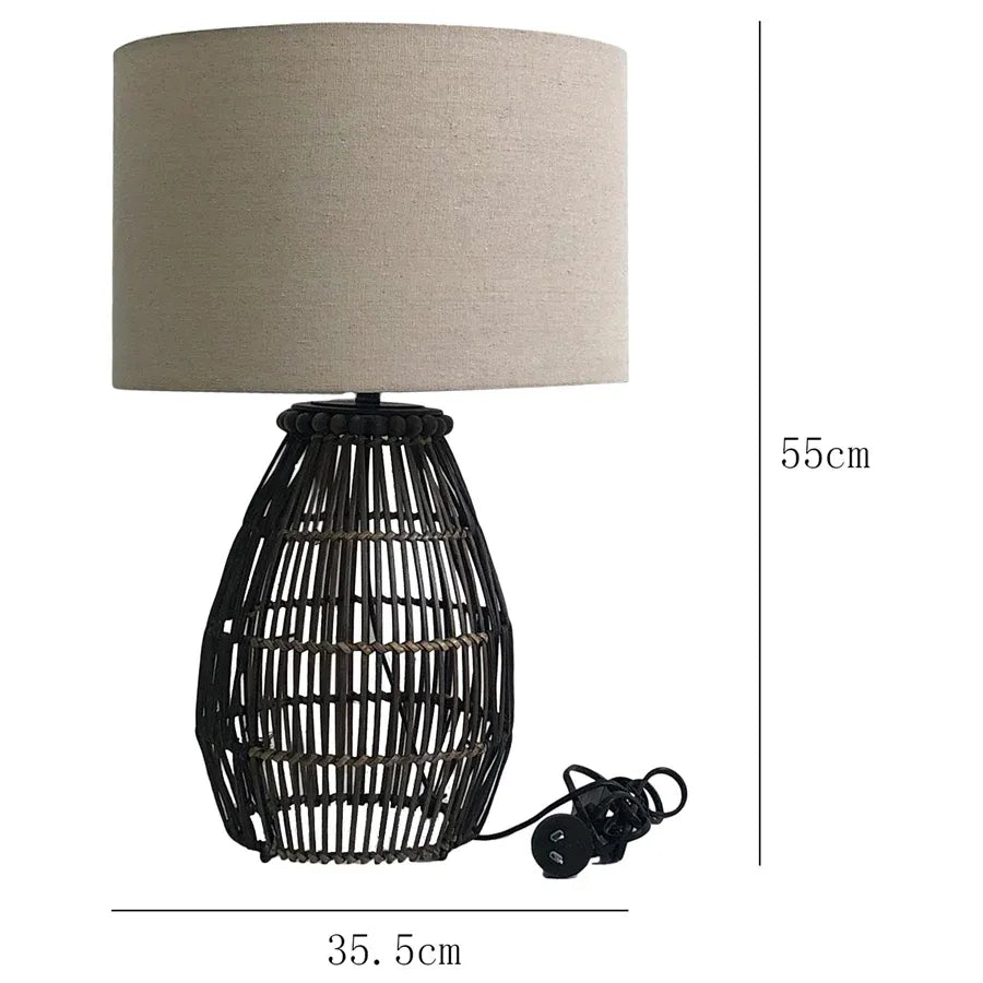 Emporium Rattan Table Lamp 35x55cm