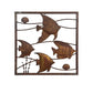 Rust Square School Of Fish Wall Art 50cm