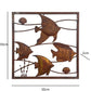 Rust Square School Of Fish Wall Art 50cm