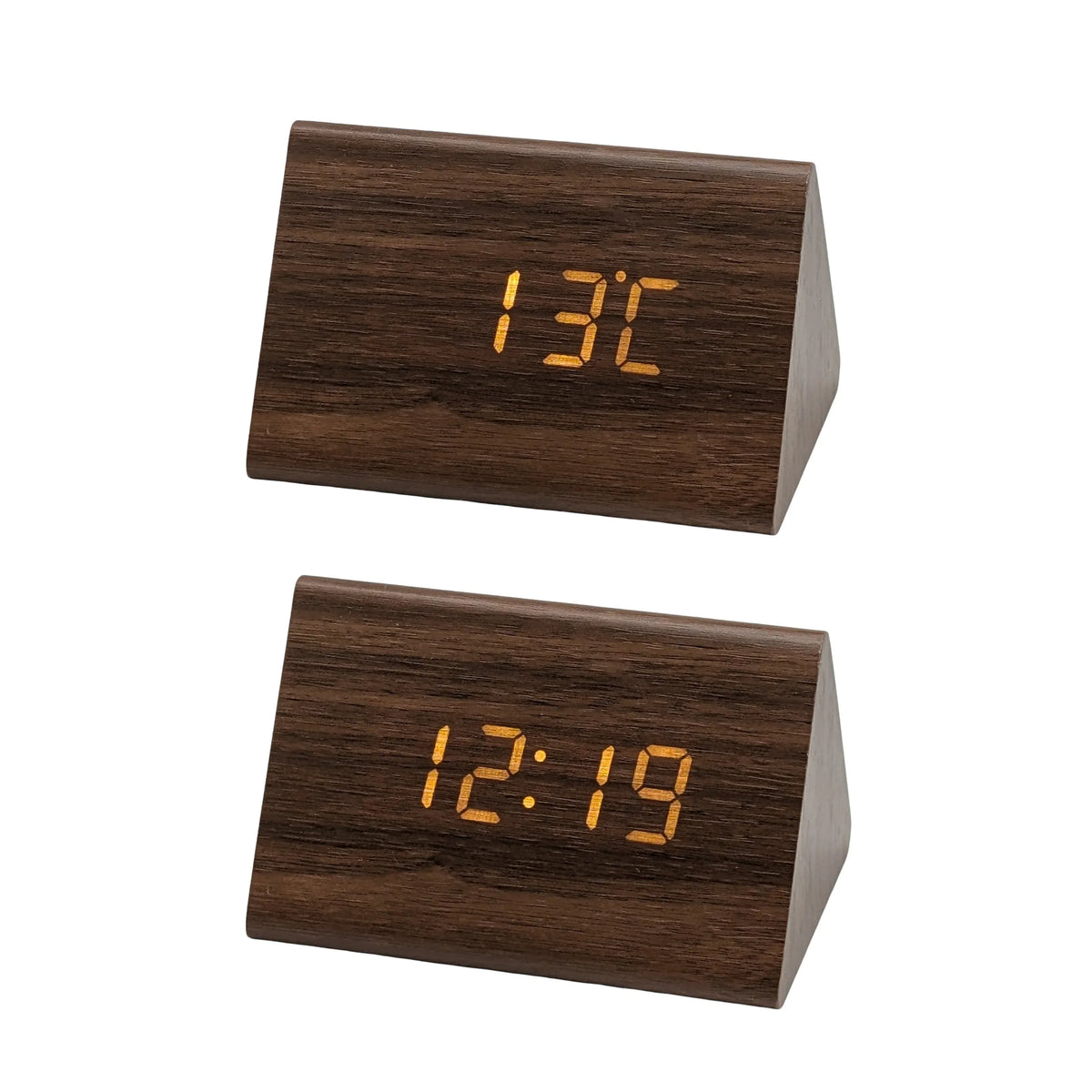 Bulk 12 Faux Woodgrain Led Clock Usb Plug 12x8cm