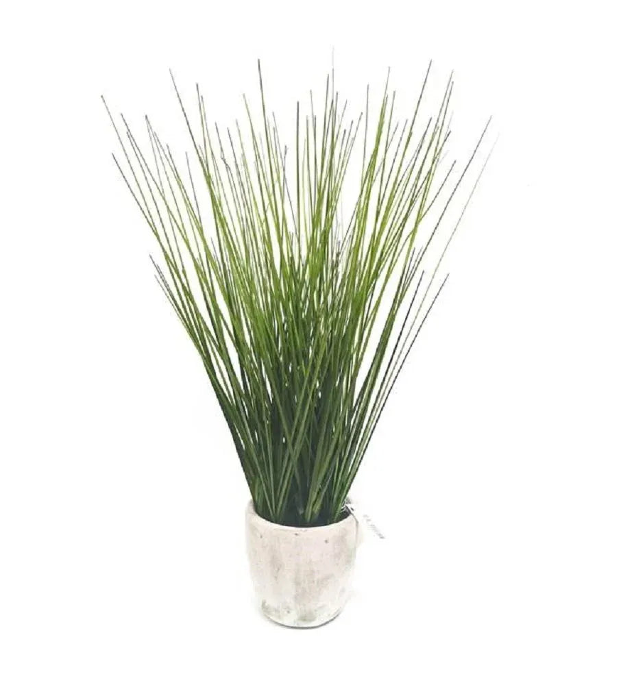 Artificial Grass in cement vase