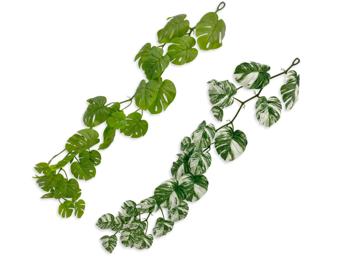 bulk 12 Artificial Green Monstera Garland 120cm