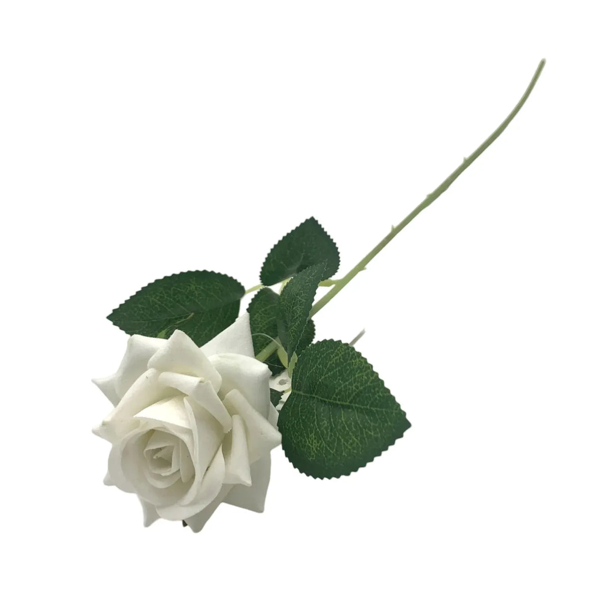 bulk 24 Artificial Single Stem Mini Rose White 49cm