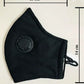 Face Mask Reusable Cotton Cloth Fabric w 2 Pm2.5 Perfect Fit Adjustable Black
