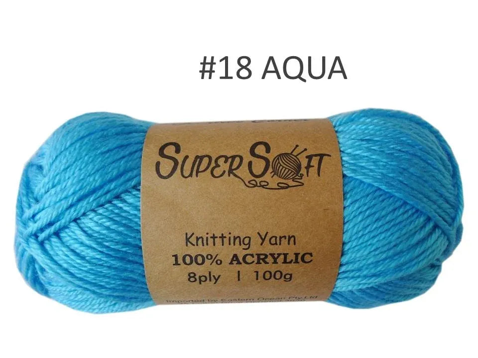 Bulk 12 Super Soft Knitting Yarn - Aqua