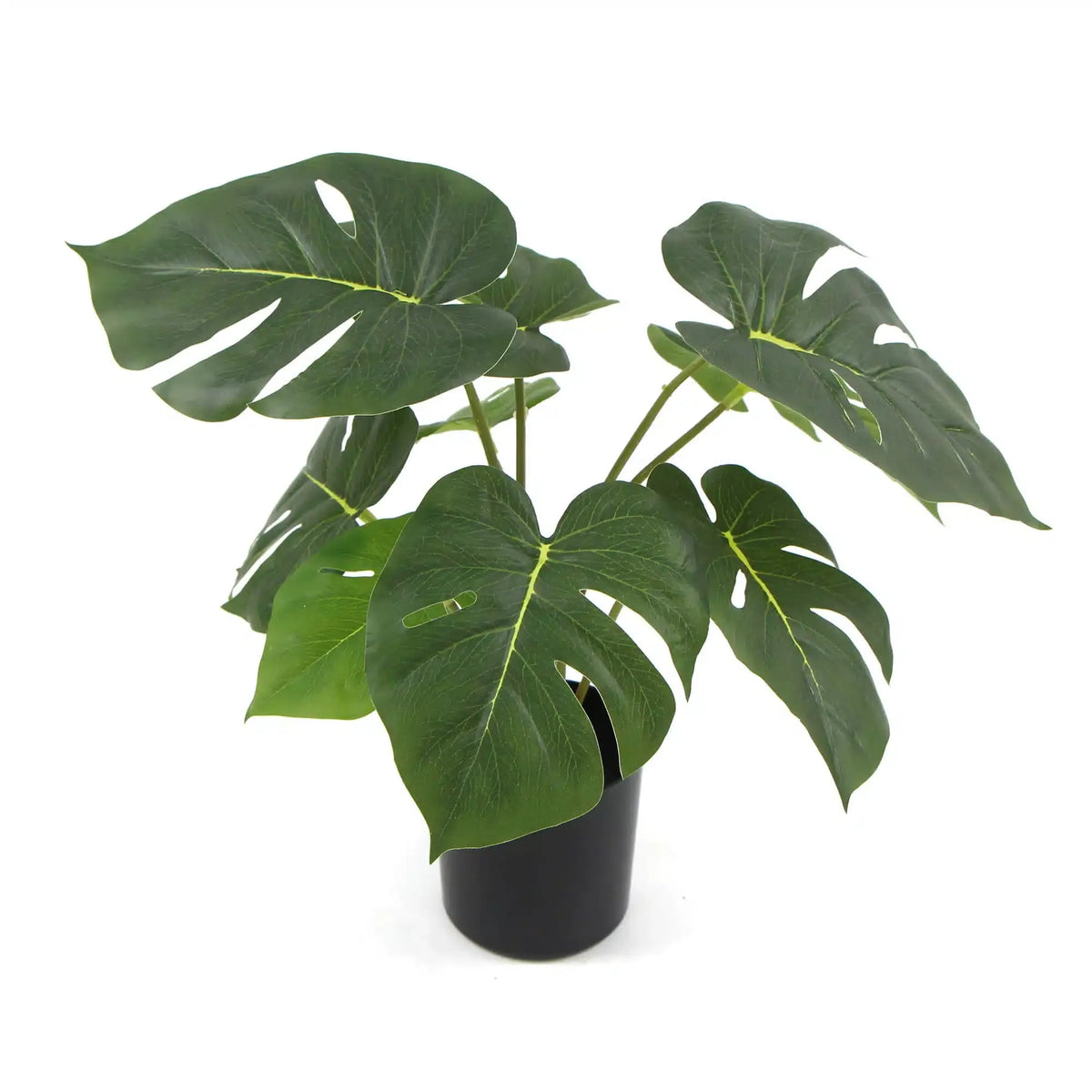 Potted Artificial Monstera Split Philodendron Plant with Real Touch Leaves 35cm