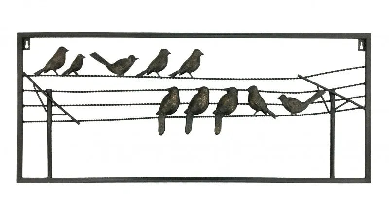 Bird On Wire Metal Wall Art 85cm
