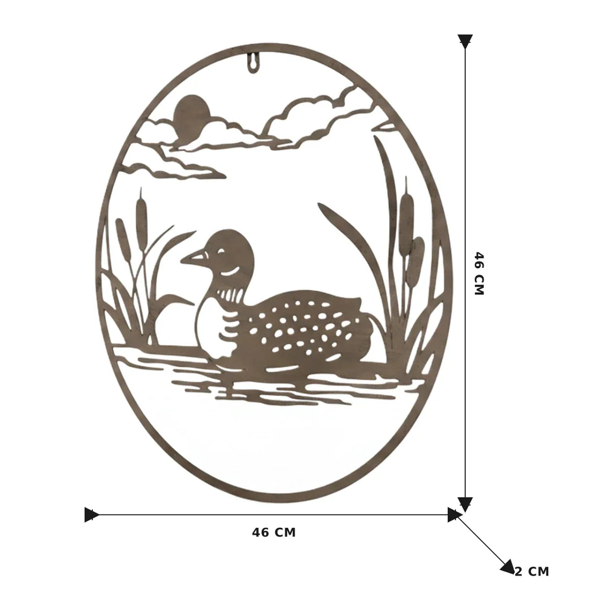 Round Duck Metal Wall Art 44x46cm