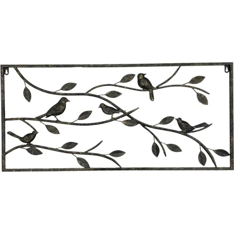 Bird In The Tree Metal Wall Art 40x80cm
