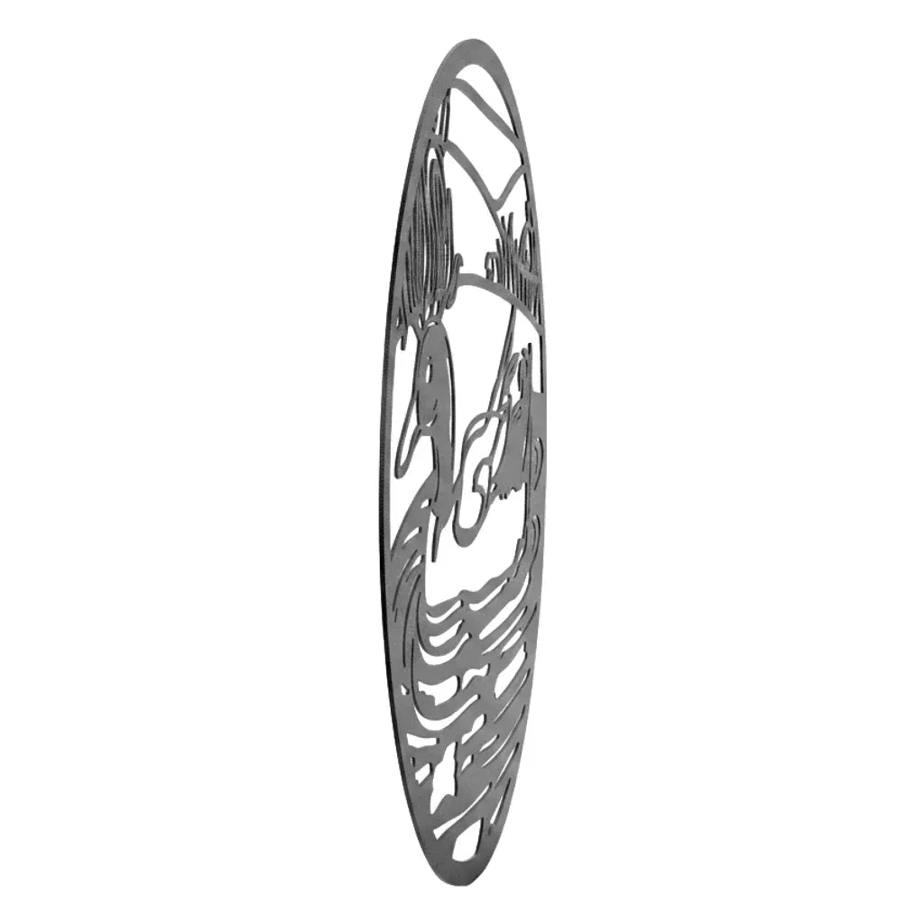 Round Friendly Duck Metal Wall Art 60cm