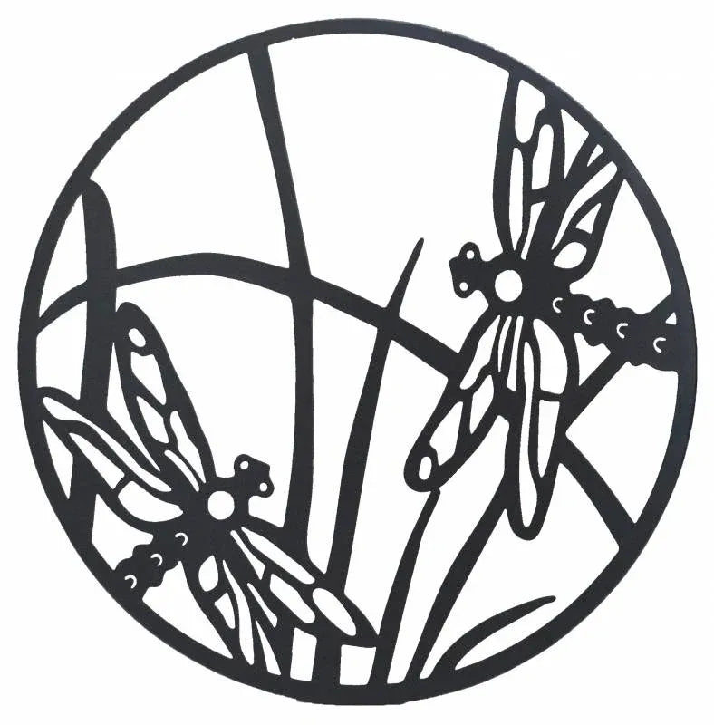 Round Dragonfly Metal Wall Art 40cm