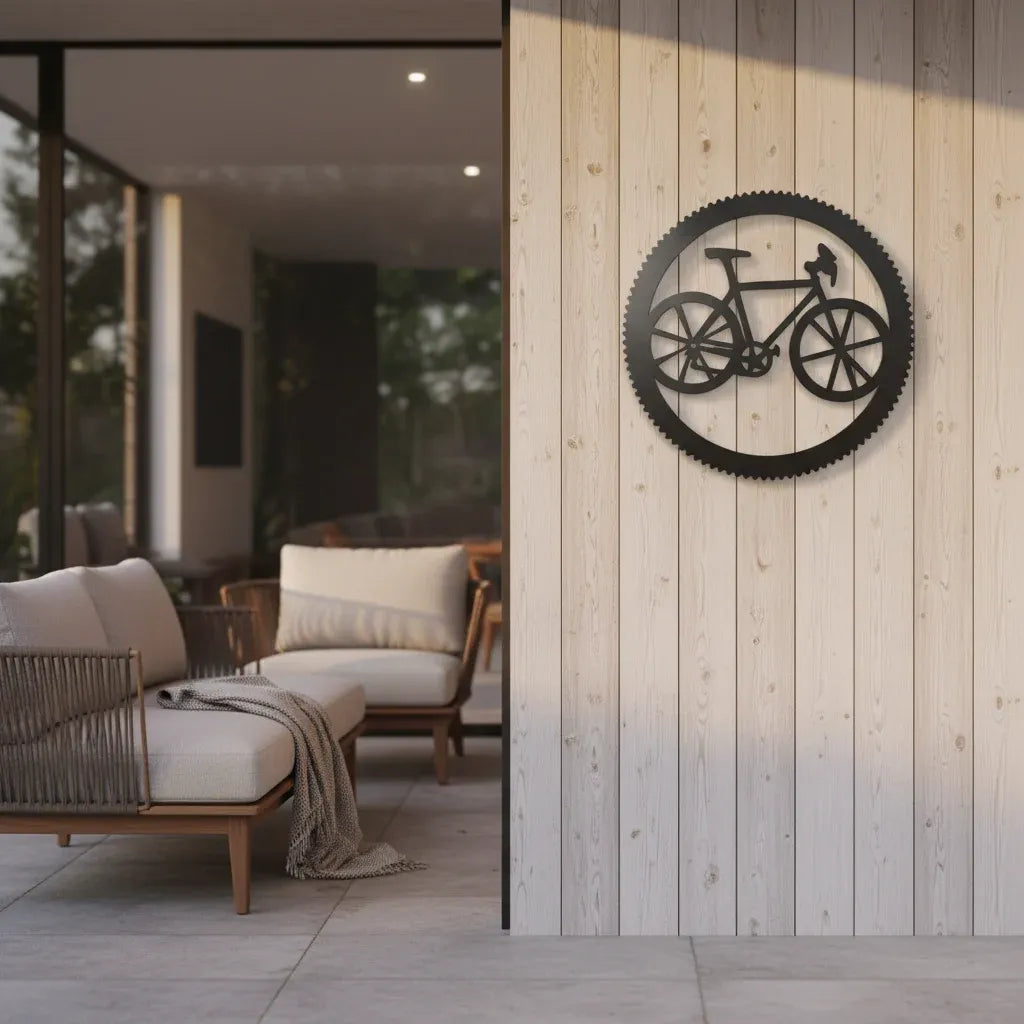 Bulk 4 Round Bike & Cog Wall Art 45cm