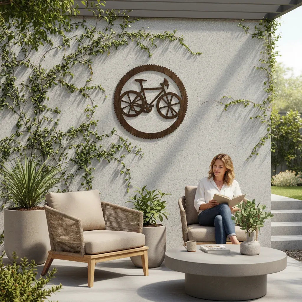 Bulk 4 Round Bike & Cog Wall Art 45cm
