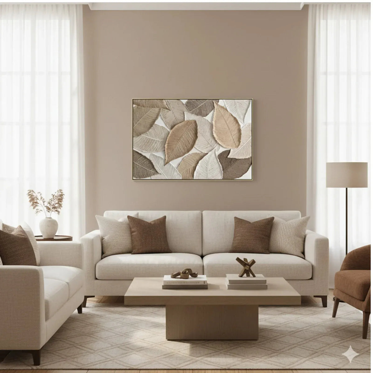 Modern Leaves Artwork 120x80cm