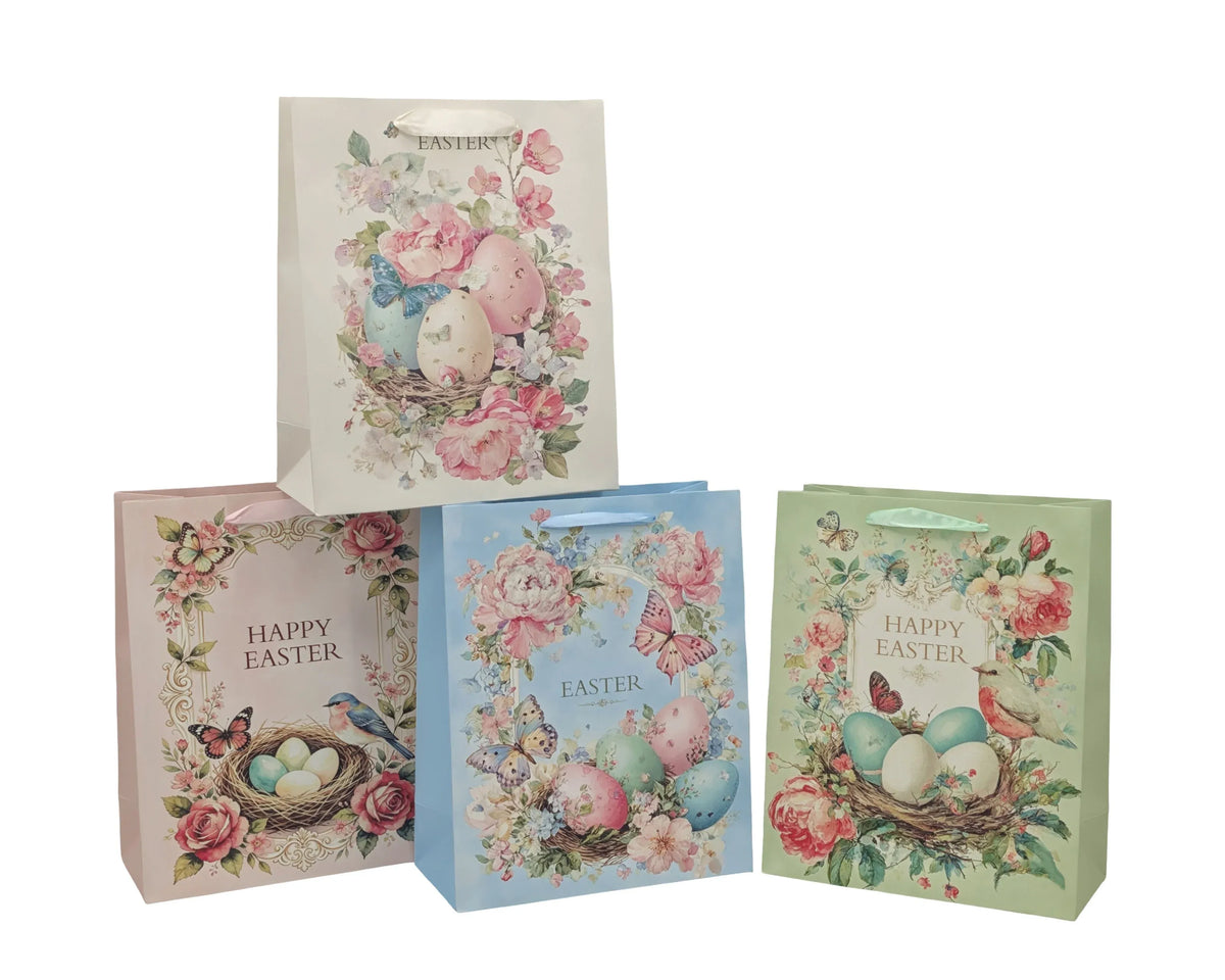 Bulk 24 Elegant Vintage Easter Bag Xlrg 31x42x12cm 2 Asst