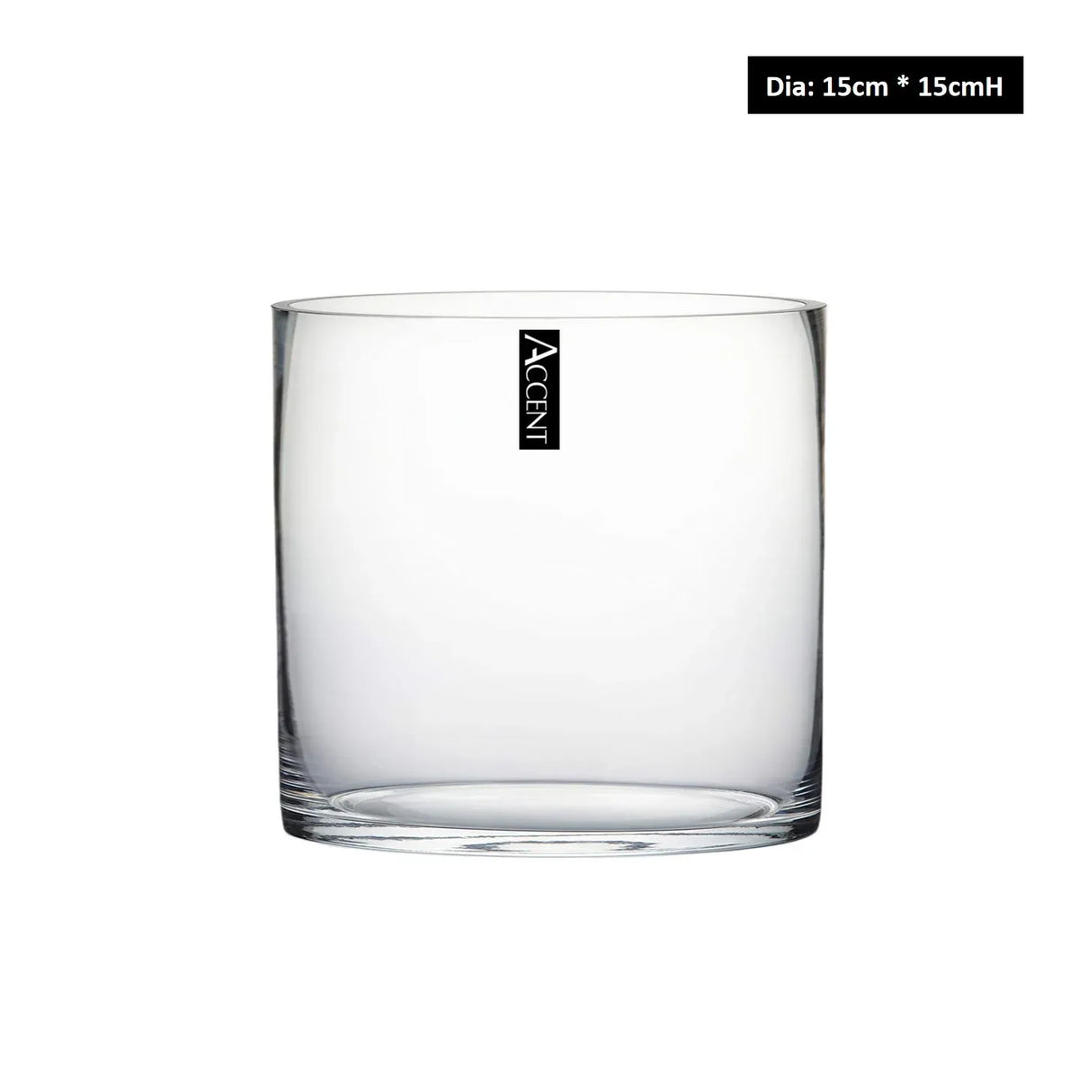 bulk 6 Glass Cylinder Decorative Vase 15cm