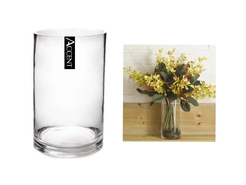 Bulk 6 Glass Cylinder Vase Flower 30cm - 15cm Diameter