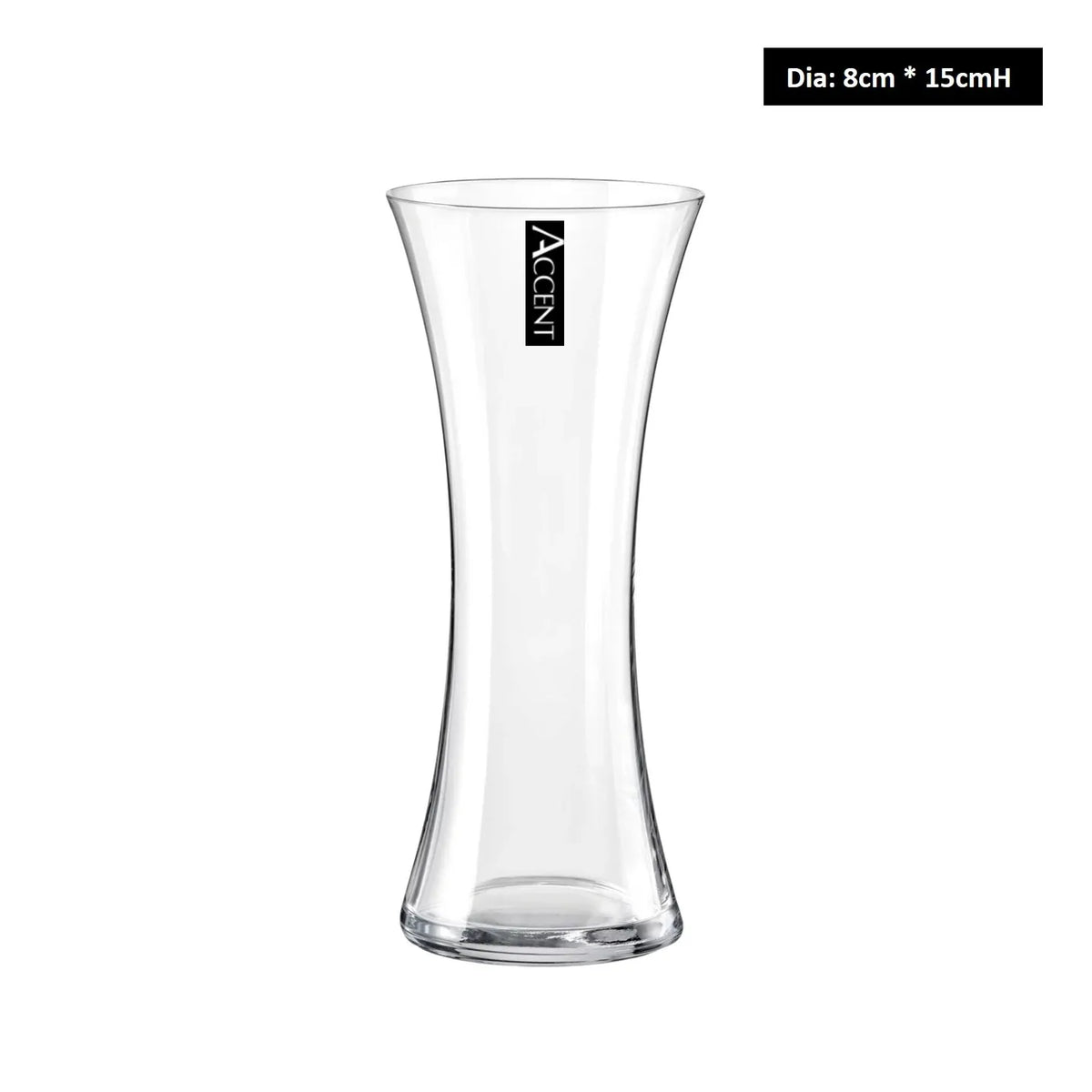 bulk 12 Glass Waisted Vase Flower 15cm