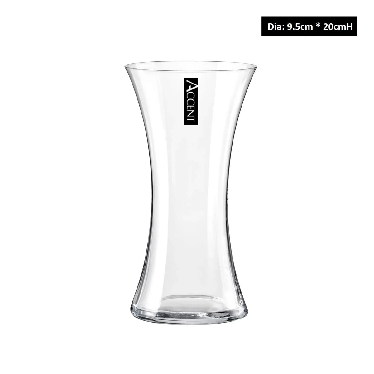 bulk 6 Glass Waisted Vase Flower 20cm