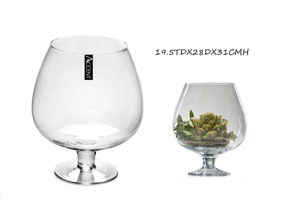 bulk 2 Glass Brandy Balloon Vase 31cm