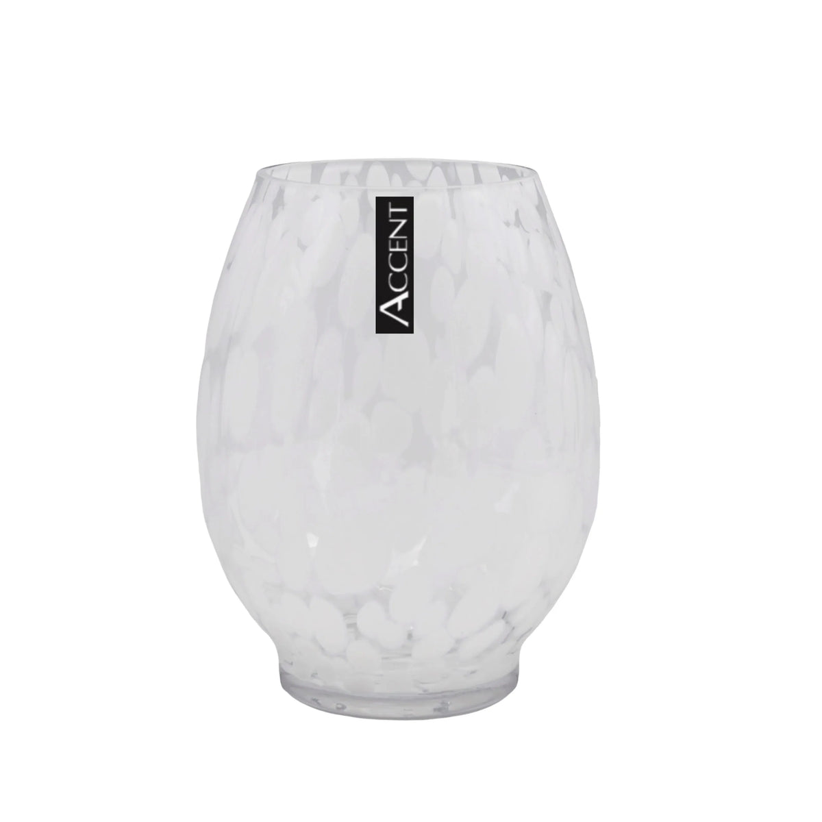 bulk 6 White Speckle Barrel Vase 20cm