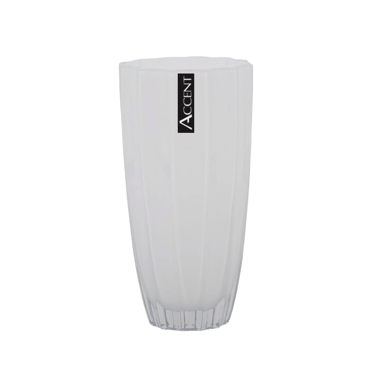 bulk 6 White Concave Ripple Vase 25cm