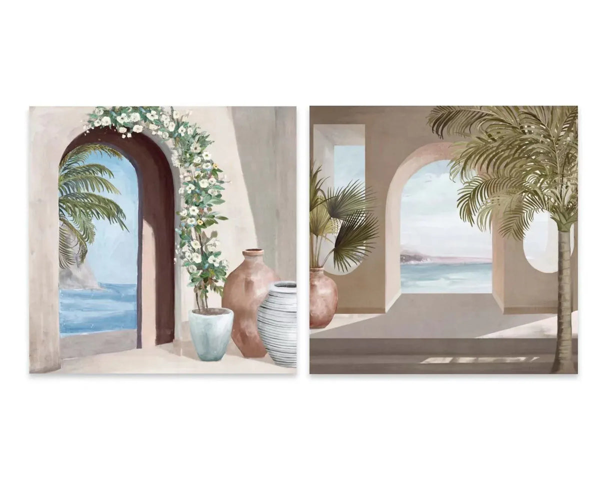 Set 2 Palm House Wall Art Assort 60cm