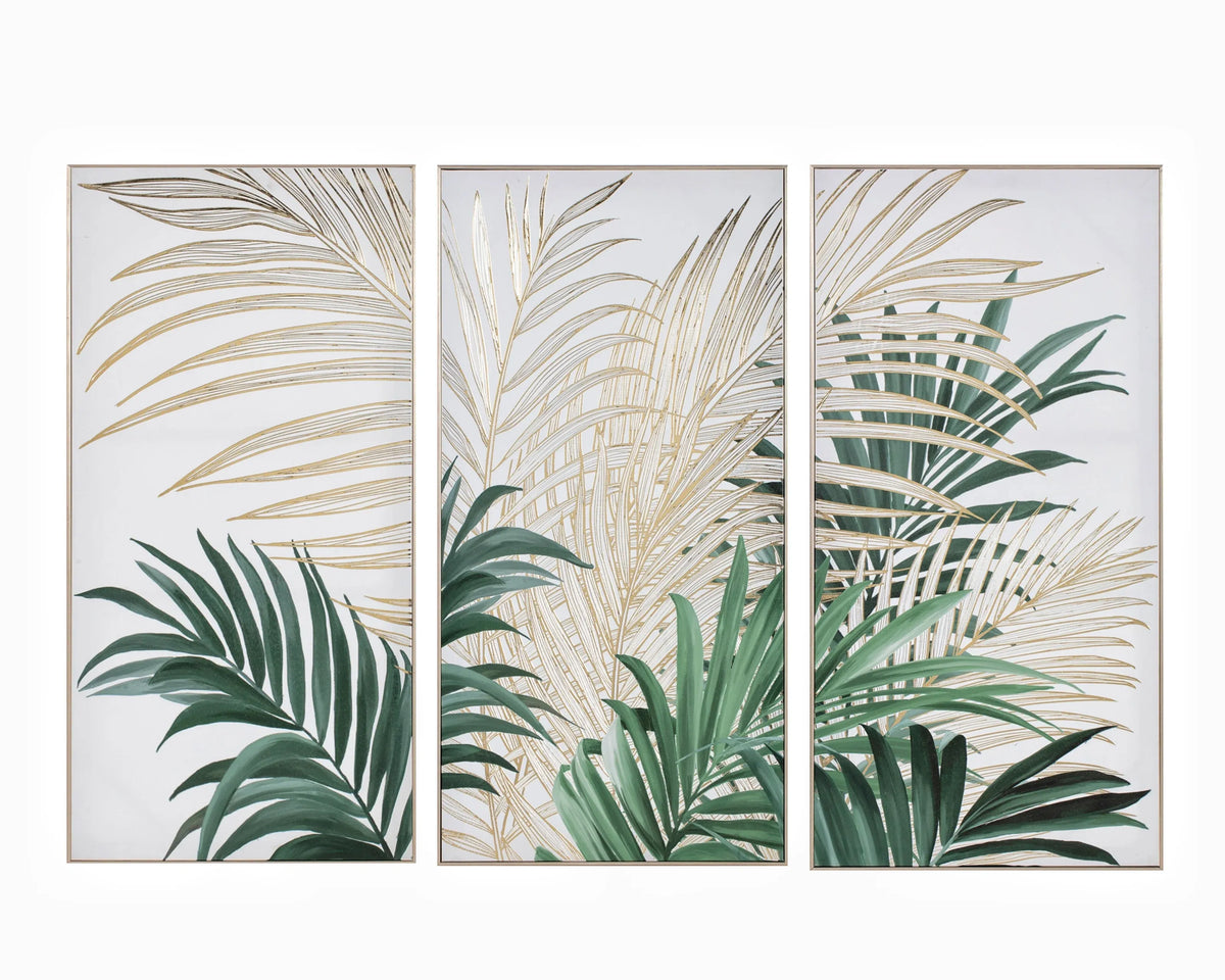 Bulk 3 Tropical Leaf Wallart 50x100cm 3 Asst
