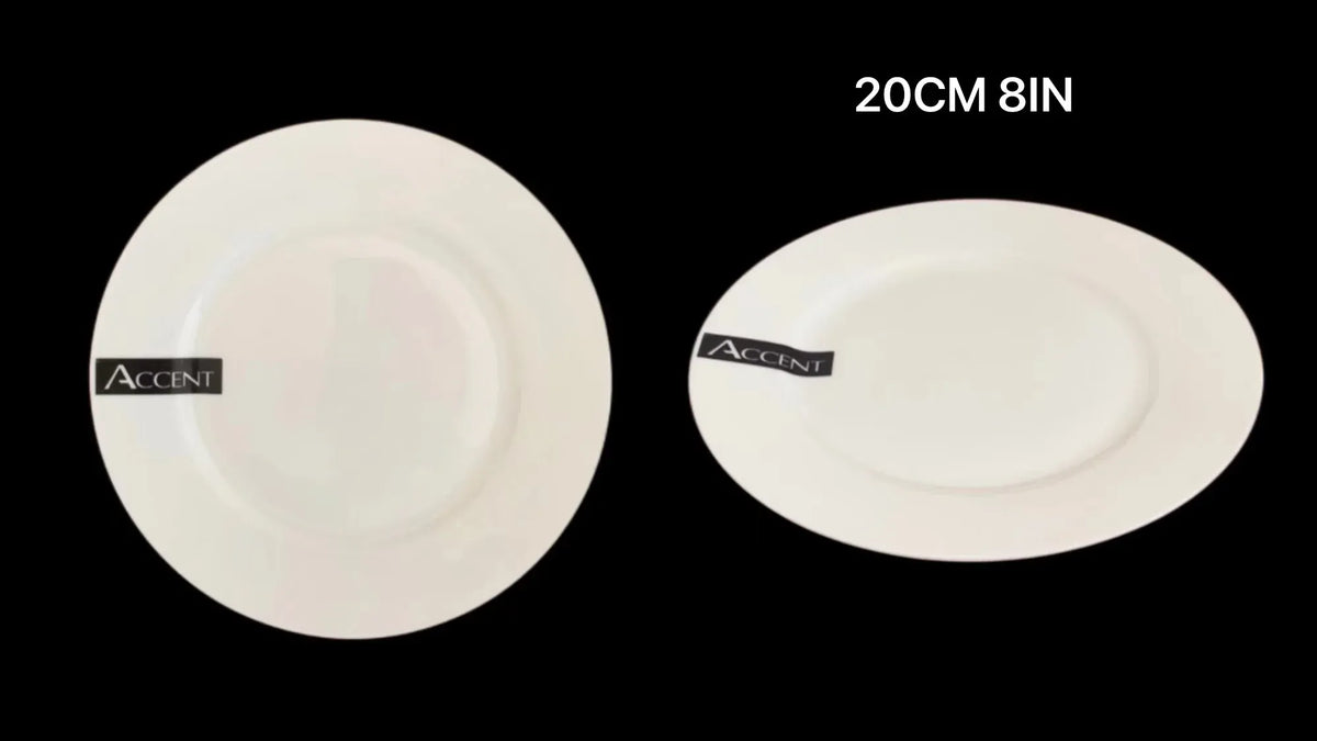 Bulk 24 White Fine Bone China Side Plate 8in 20cm
