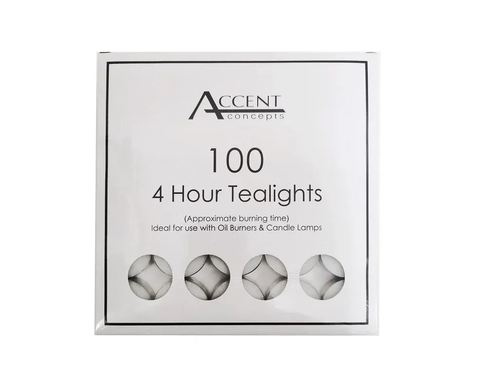 Bulk 1000 Accent 4 Hour Tealight Candle - Packs of 100