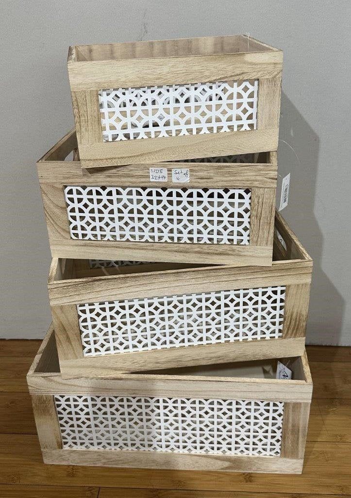 Set 4 Paulownia Wood Crates 40cm