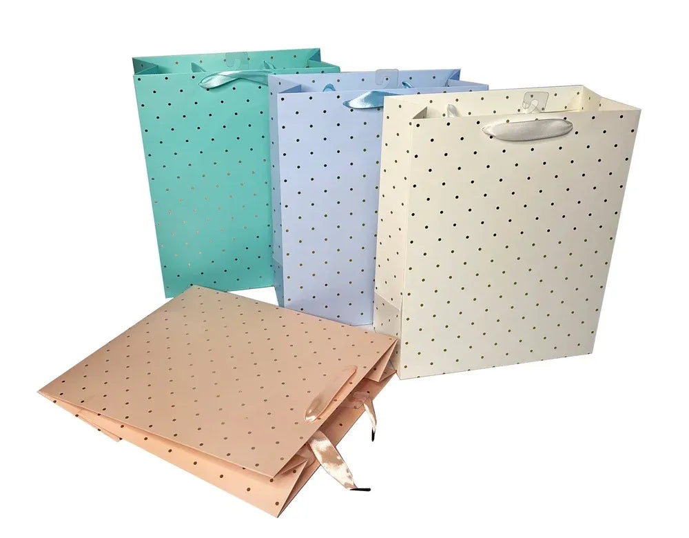 bulk 24 Xlarge Foil Dot Gift Bag 43cm