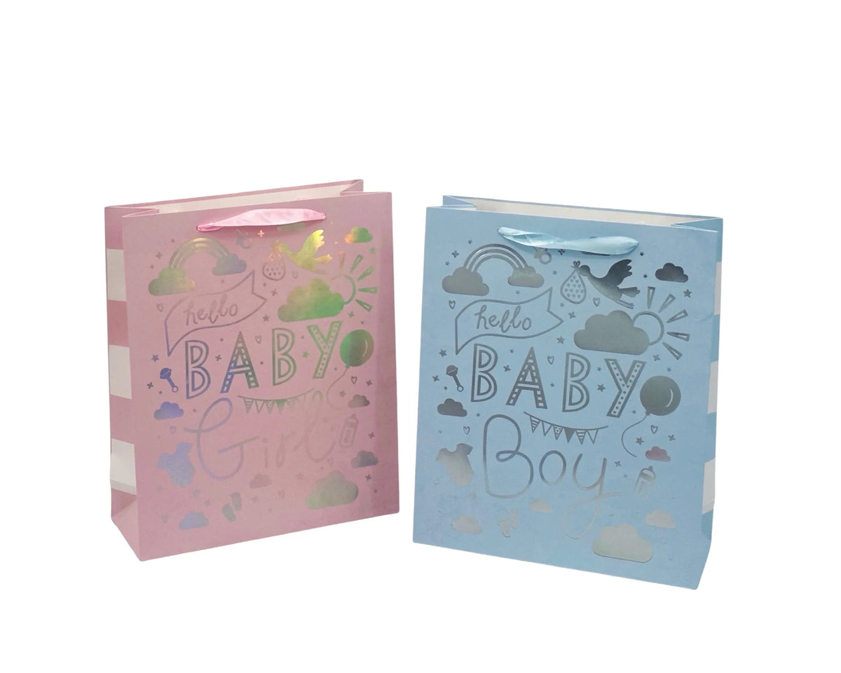 bulk 24 Medium Foiled Baby Gift Bag