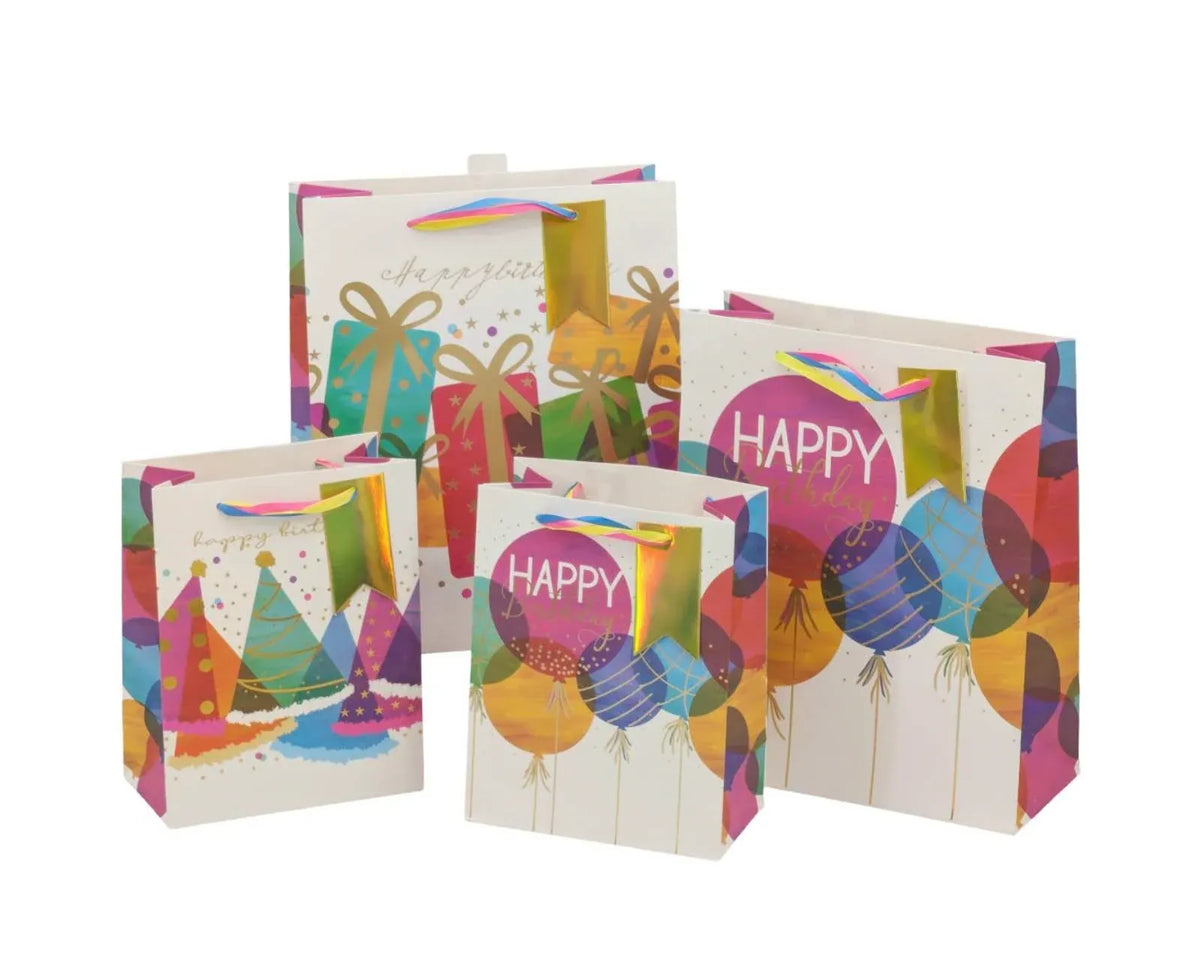 Bulk 24 Joyful Celebration Gift Bag Lrg 32x26x12cm 3 Asst